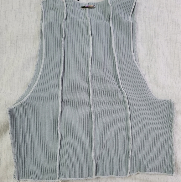 Manière De Voir Mesh Panel Lace Up Crop Top - Picture 3 of 5